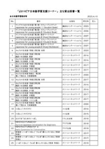 「よかトピア日本語学習支援コーナー」主な貸出書籍一覧20230410のサムネイル